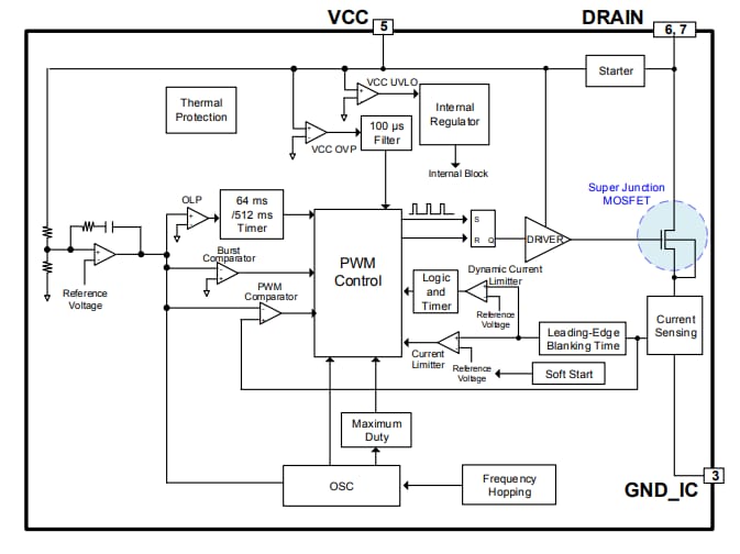 Schéma de principe - ROHM Semiconductor CI convertisseurs CC-CC de type PWM BM2Px